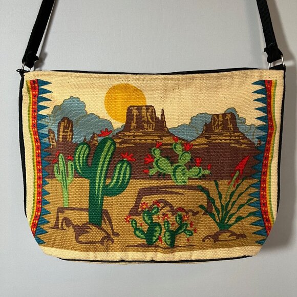 El Paso Saddle Blanket Co. Purse Shoulder Bag with Arizona Desert Scene - Picture 1 of 12